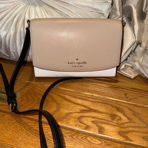 Kate Spade Tan and White Crossbody Bag